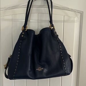 Coach Dark Blue Leather Shoulder Bag